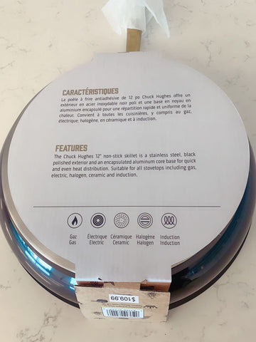 Image of 限時優惠|加拿大知名品牌Chuck-Hughes 12「(30cm)不沾不銹鋼平底鍋