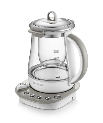 Image of (Lowest Price in North America) Buydeem Health-Care Beverage 9-in-1 Brew Cooker Kettle, 1.5L, Grey