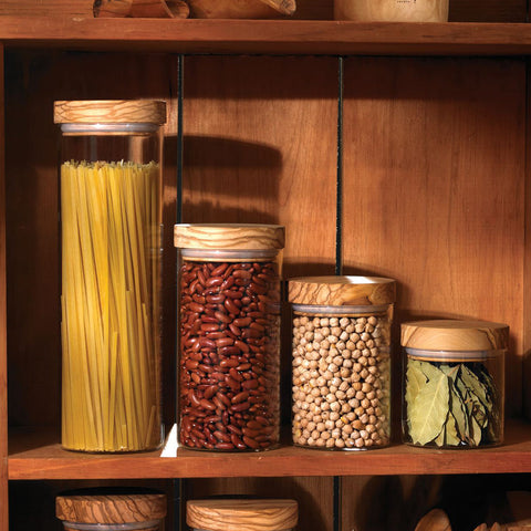 Image of BERARD Glass Jar with Olivewood Lid