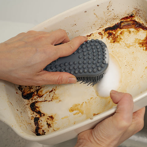 Image of Silicone Cleaning Sponge with 2 Different Scrubber Styles