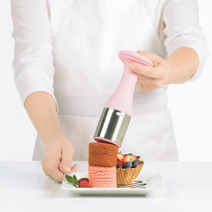 Stainless steel ice cream scoop cylindrical