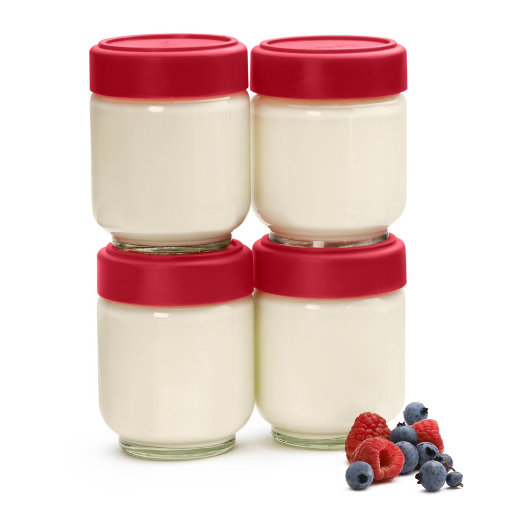 Glass sealed storage jar set of 4