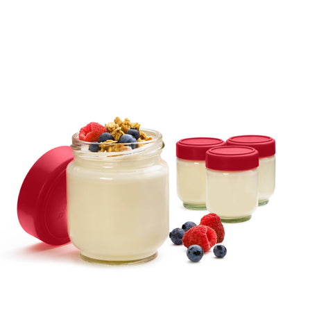 Image of Glass sealed storage jar set of 4